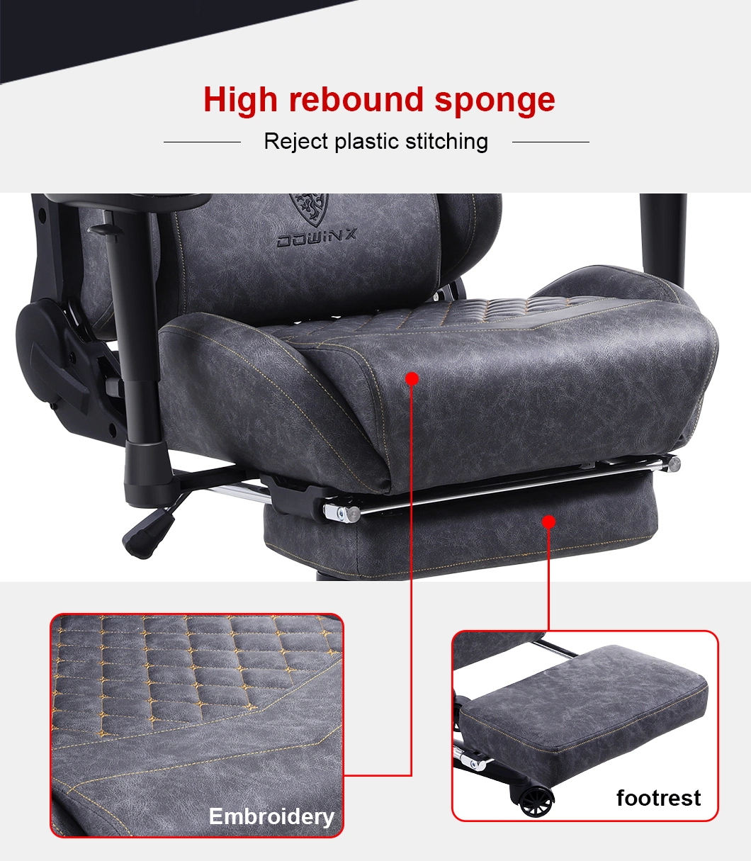 E-Commerce Hot Sale E-Sport Ergonomic PC Gaming Swivel Reclining Chair with Free Sample and Metal Legs