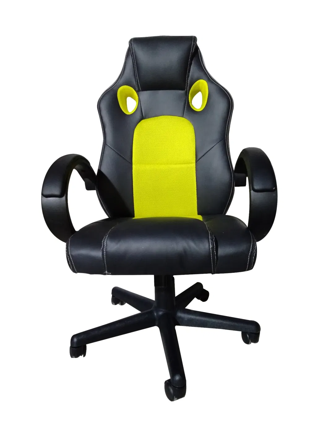 Silla Gamer Black and Blue PVC Reclining Swivel PU Leather Gaming Chair