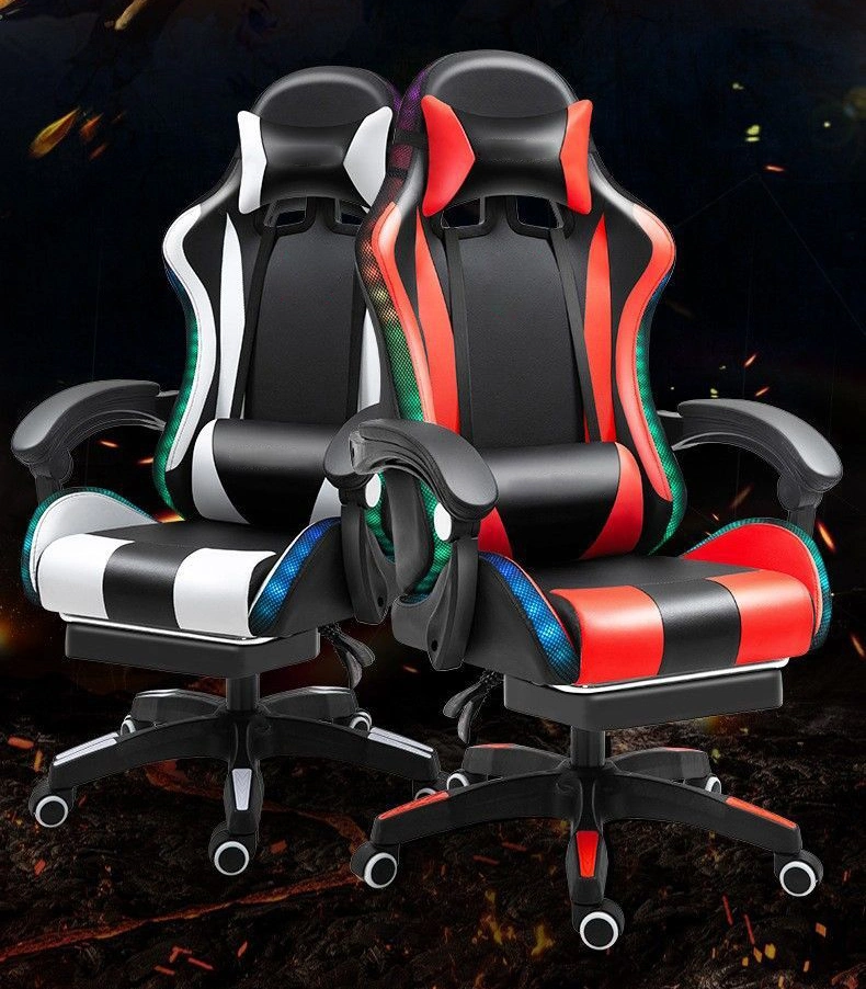 Cheap DDP PU Leather Computer PC Game Chair Silla Gamer LED RGB Racing Massage Gaming Chair with Lights and Speakers