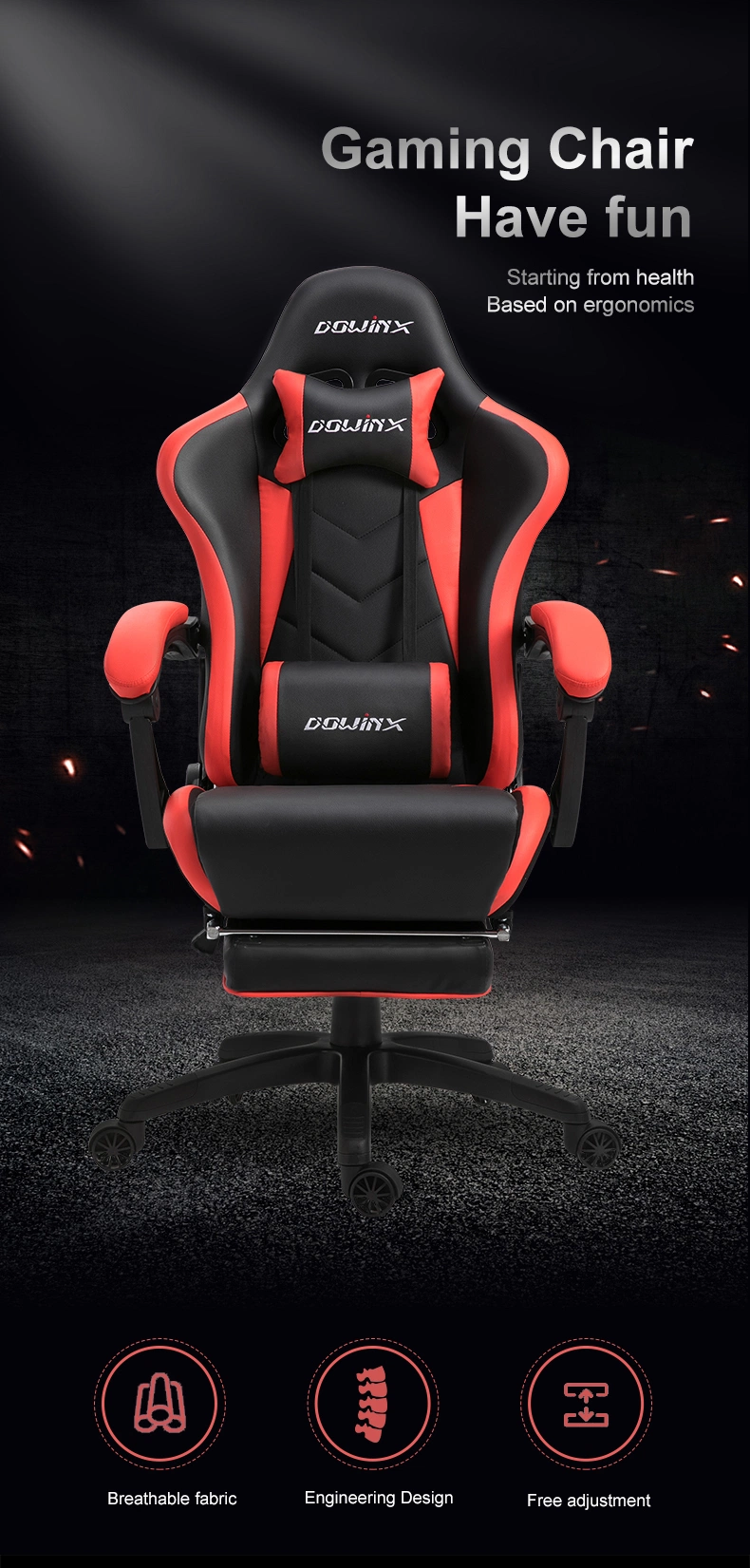 Luxury Soft Foldable Armrest Manufacturer Gaming Chair