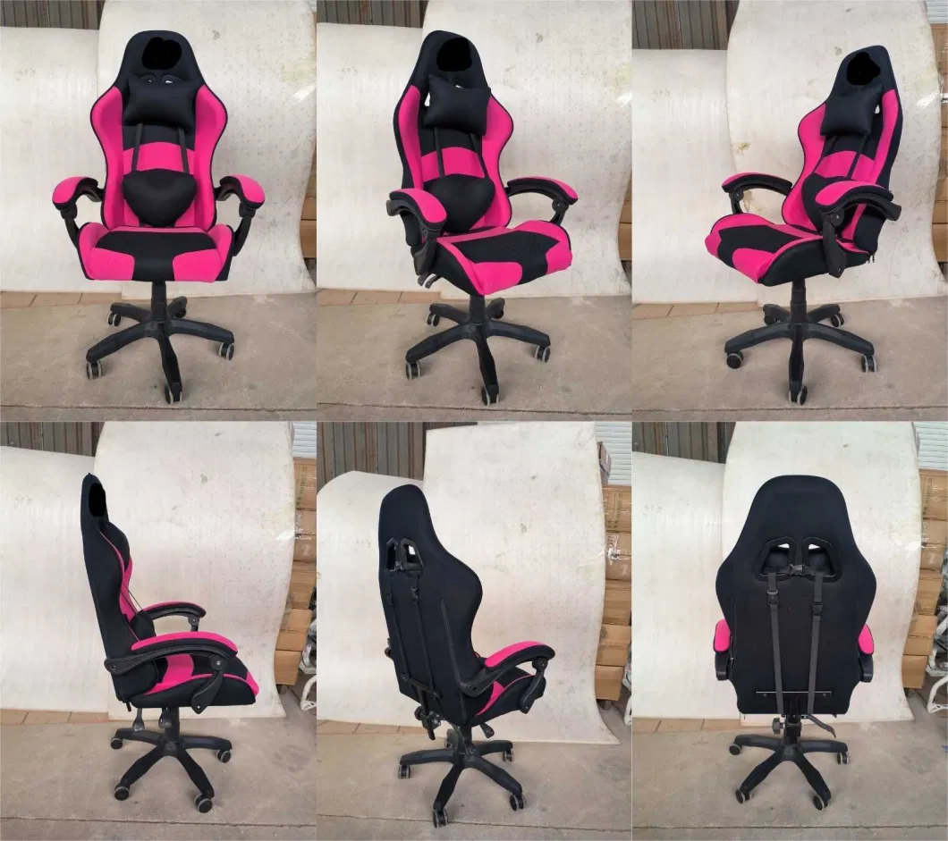 Luxury Gaming Gamer Computer Chair for Girls Back Support Pillow PU Leather White Pink Wholesale Gaming Chair