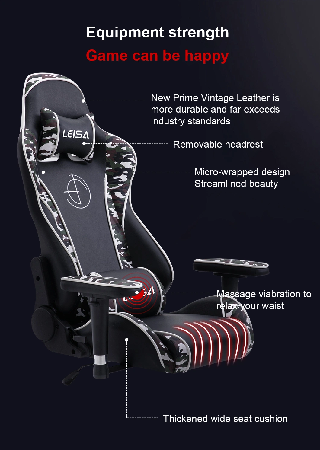 High Quality Good Price PC Computer Large Seat Gamer Chair Linkage Armrest Noble Gaming Swivel Racing Chair