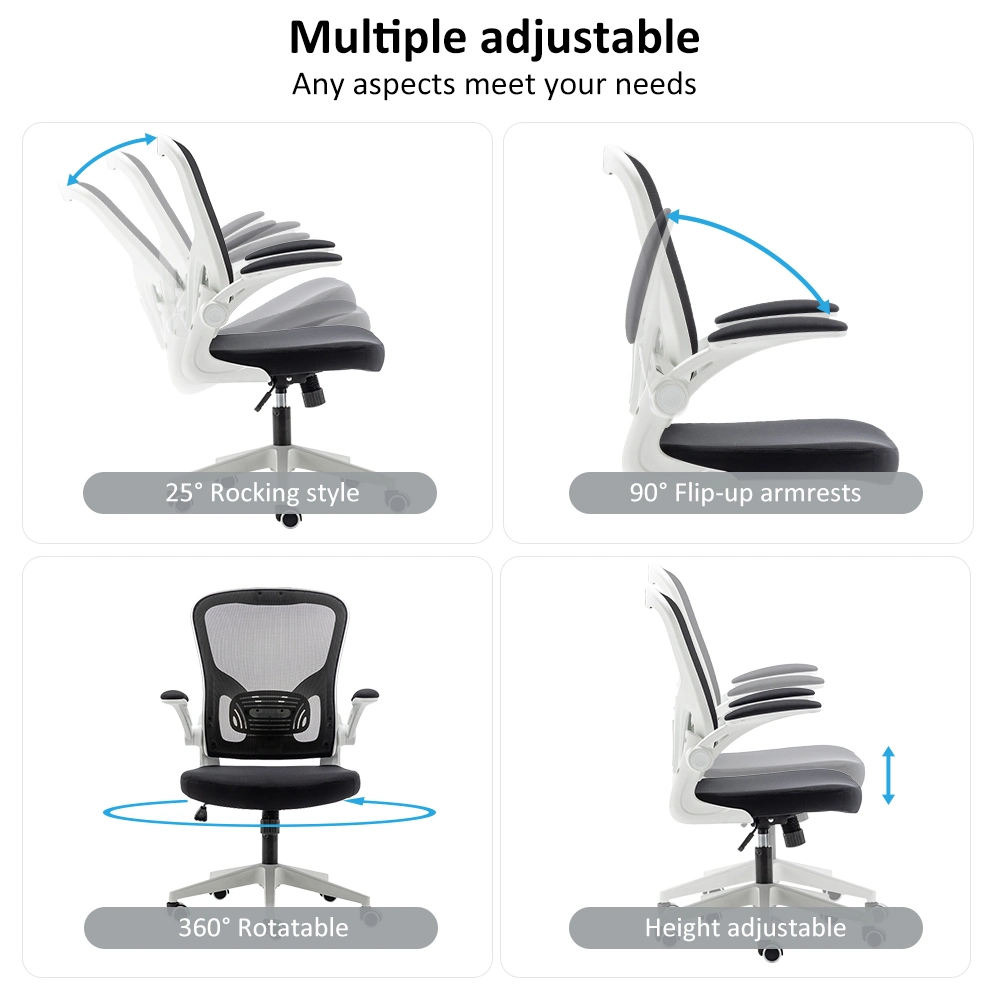 Grey Modern Home Furniture Computer Mesh Office Chair with 2D Lumbar Support