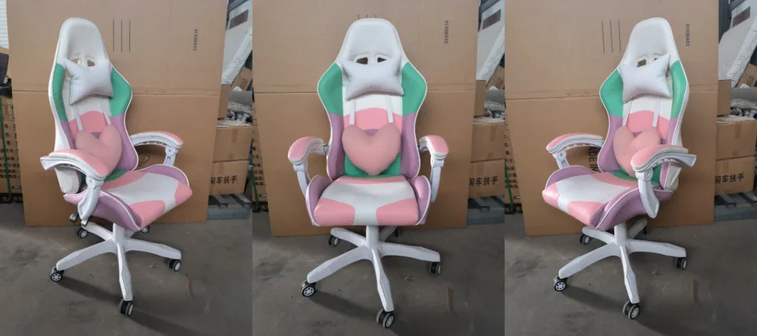 China Wholesale Cheap Gamer Chairs Computer Lady Pink Gaming Swivel Chair for Sale