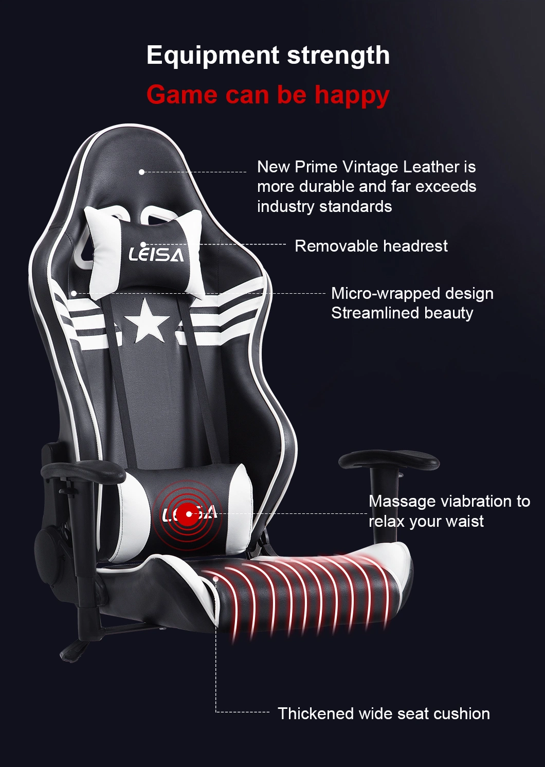 Custom Best Comfortable Cheap Luxury Ergonomic Reclining Racing Gamingchair Computer Gaming Chair