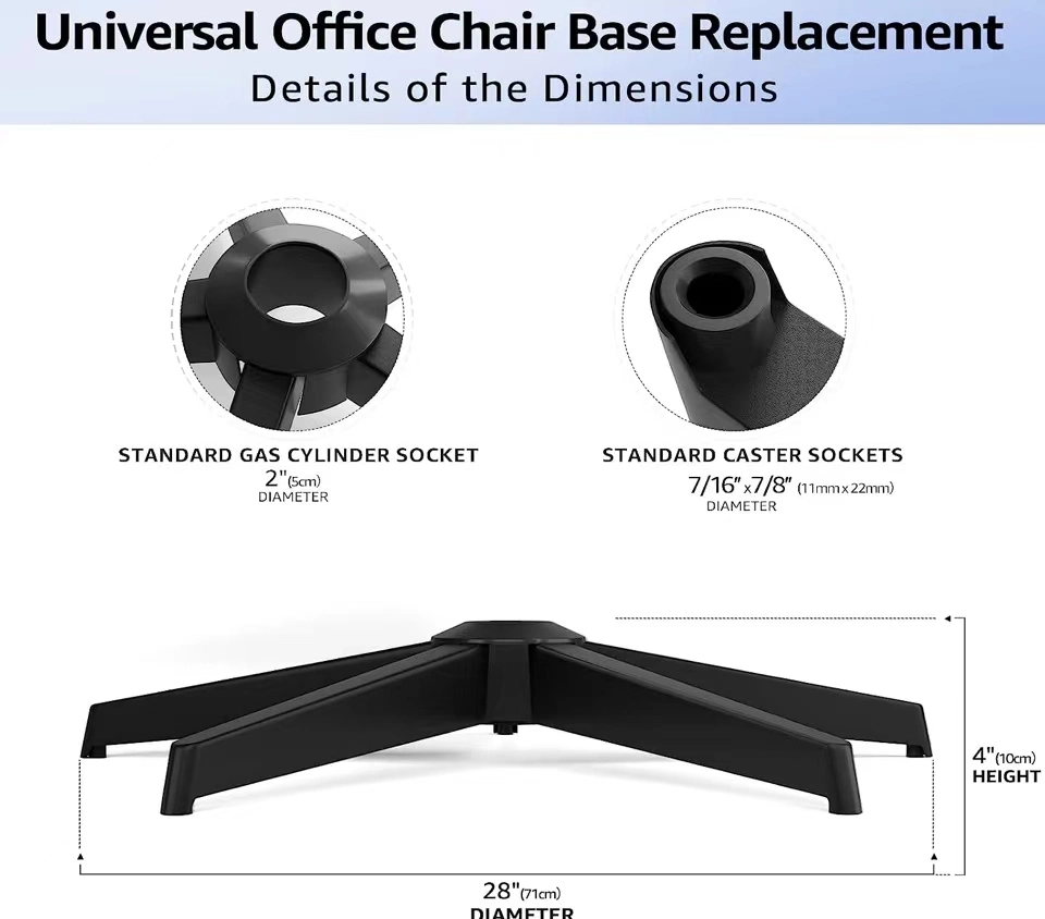 Chair Accessories Nylon Gaming Chair Base Replacement Five Star Ergonomic Chair Nylon Base