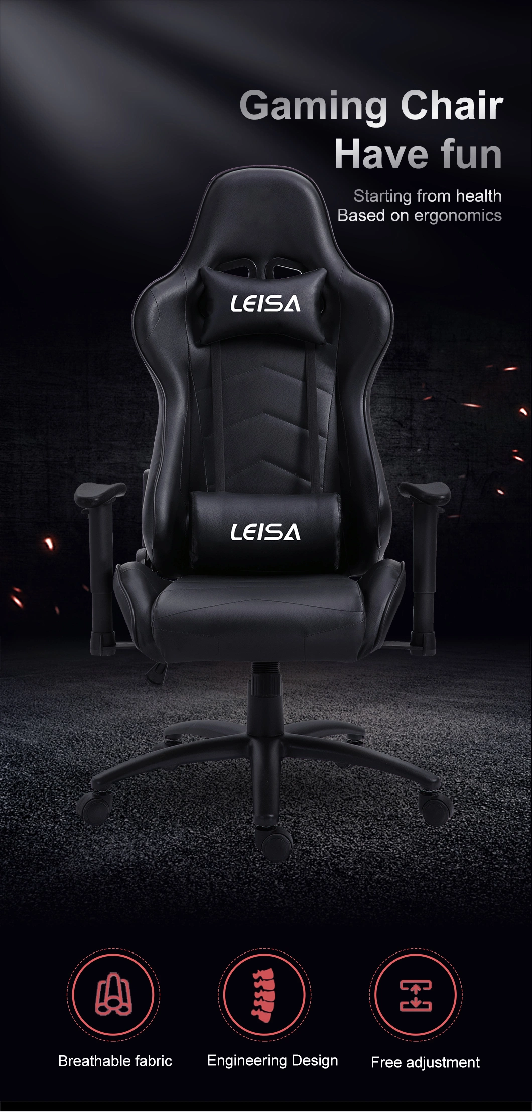 Home Leisure Ergonomic Swivel Chair Sleeping Game Chair Office Gaming Chair with Armrests