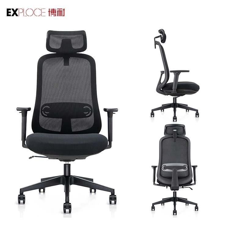 Mechanism with Multiple Locking Positions Swivel Revolving Gaming Desk Chair Office Mesh Office Chair 3D Armrest with PU on Top