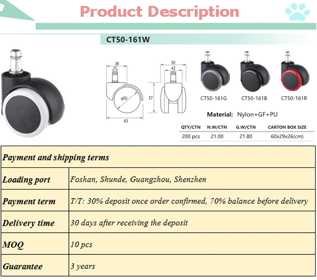 Furniture Caster Office Gaming Computer Office Chair Caster Wheel