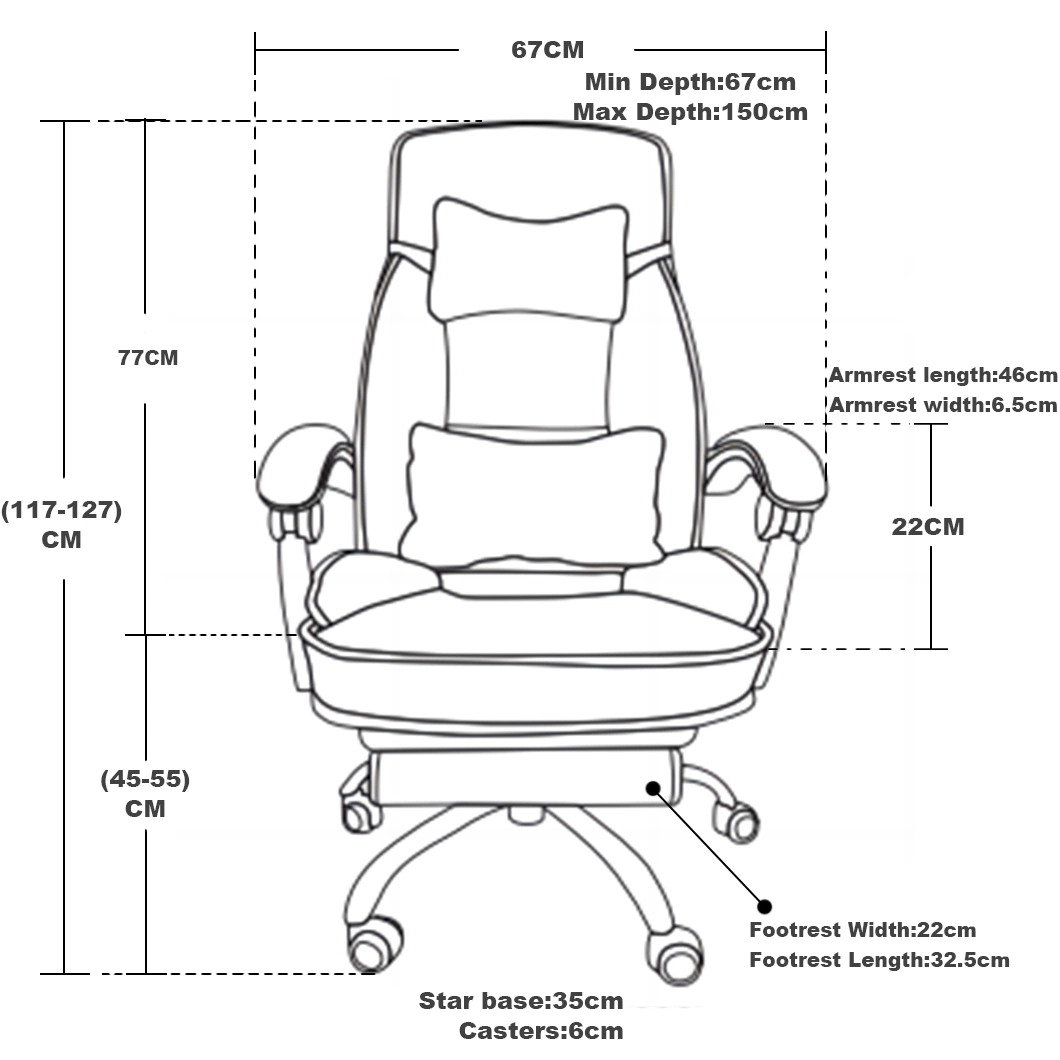 Blue Office High Back Leather Nap Gaming Chair