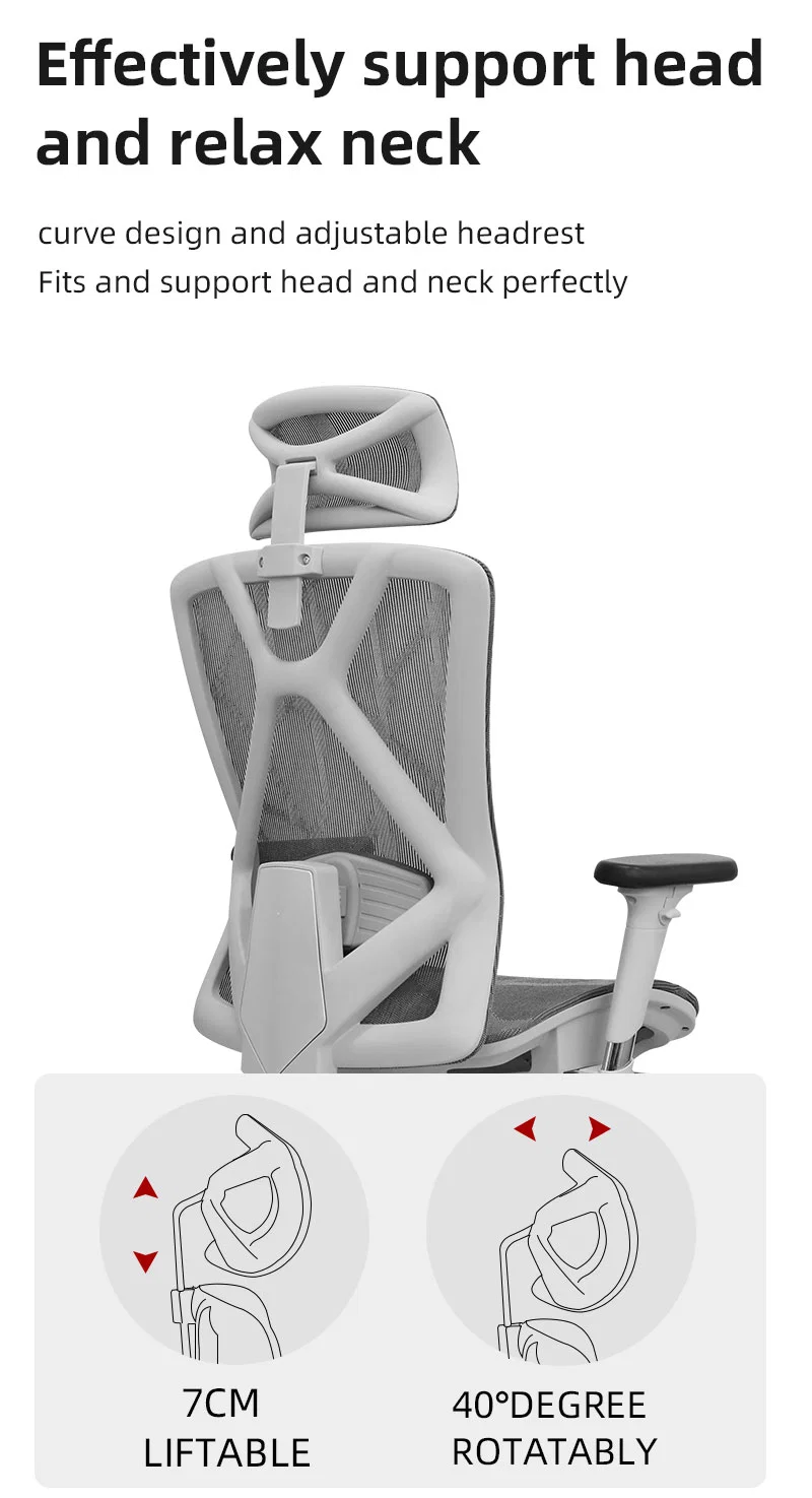 New Design High Back Home Office Lounge Chair Grey Large Physique Chair with Footrest