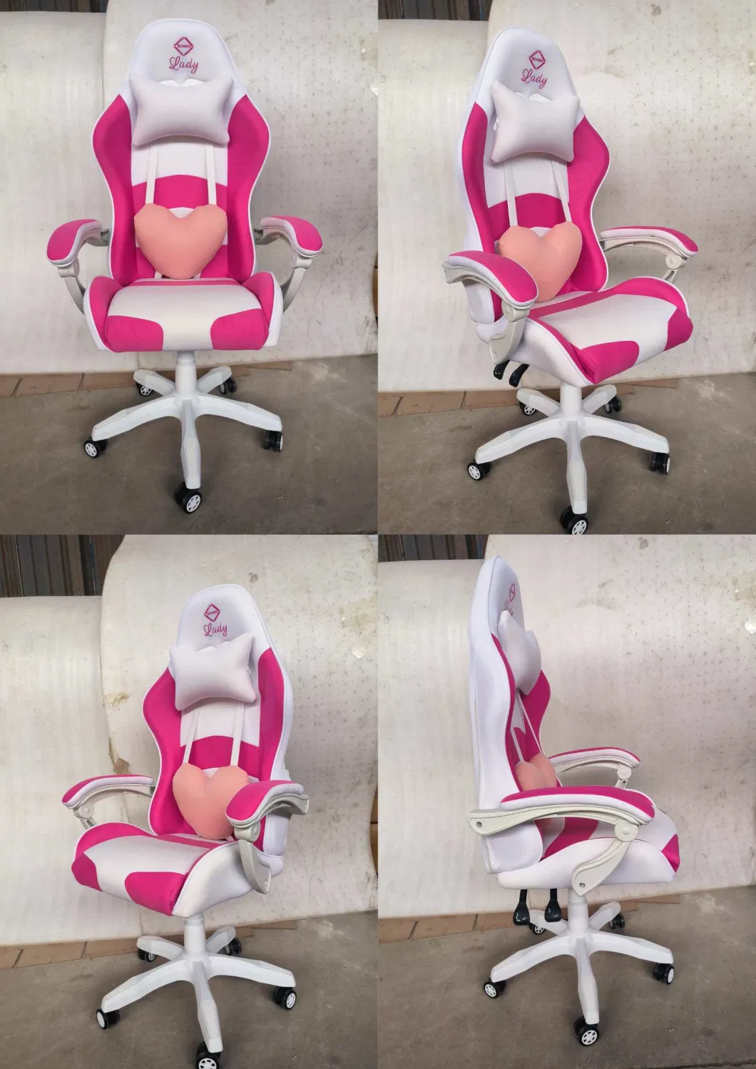 Luxury Pink Chair Gaming Girl Leather Comfortable High Quality Custom Logo Computer Lumbar Support Gaming Chair