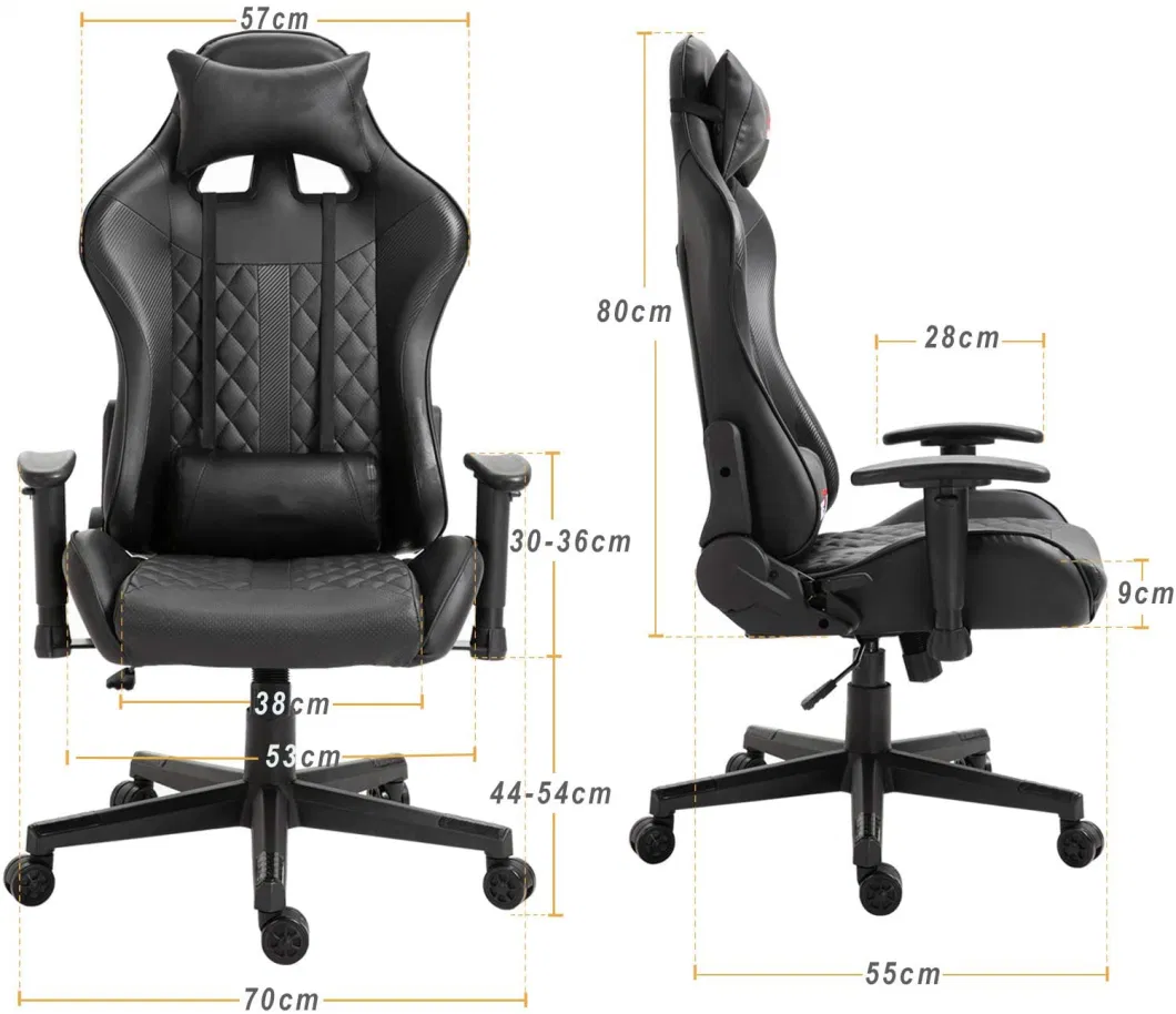 Most Popular Recliner Black Racing Computer PC RGB Gaming Chair with Armrest