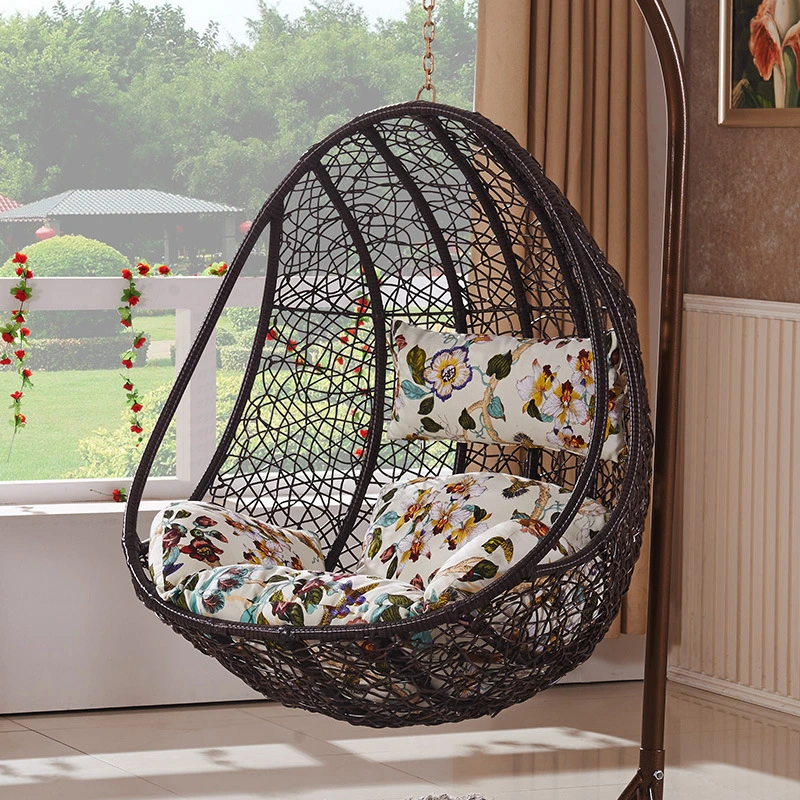 Leisure Outdoor Garden Gaming Rocking Rattan Metal Hanging Swing Chair