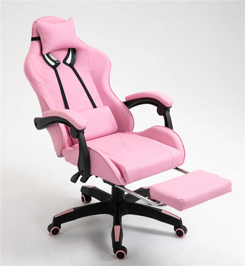 Pink Color Executive Swivel Racing Chair PU Leather Ergonomic PC Gaming Chair