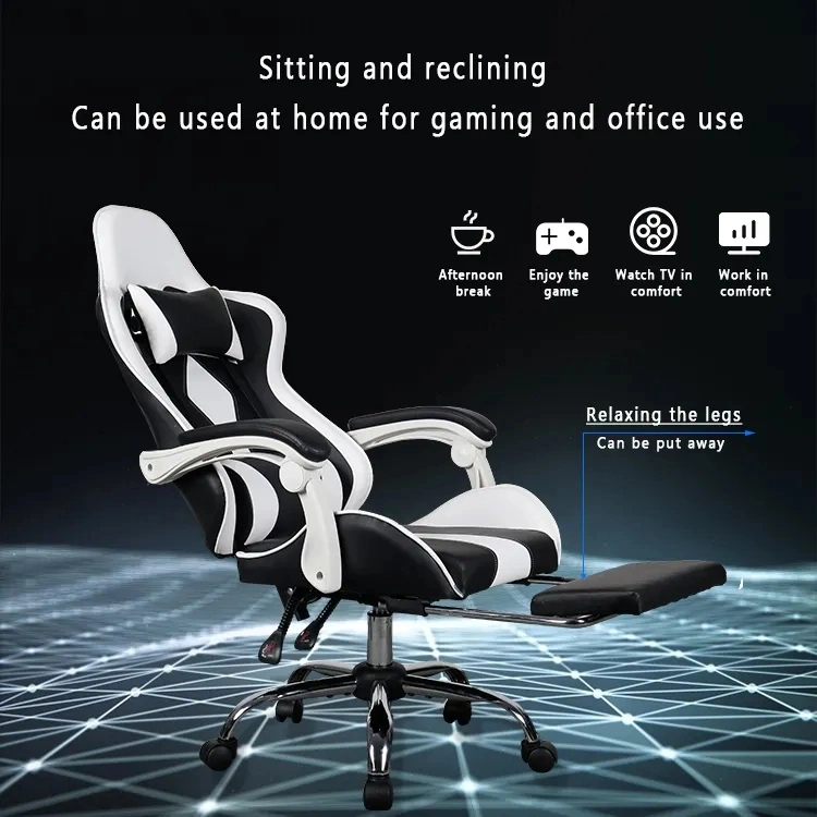 Executive Gaming Chair High Back PU Leather Adjustable Swivel Gaming Chair with Armrest