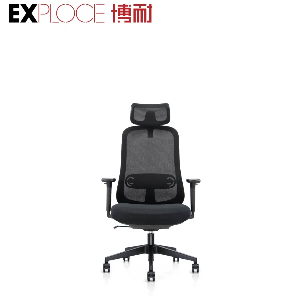 Mechanism with Multiple Locking Positions Swivel Revolving Gaming Desk Chair Office Mesh Office Chair 3D Armrest with PU on Top