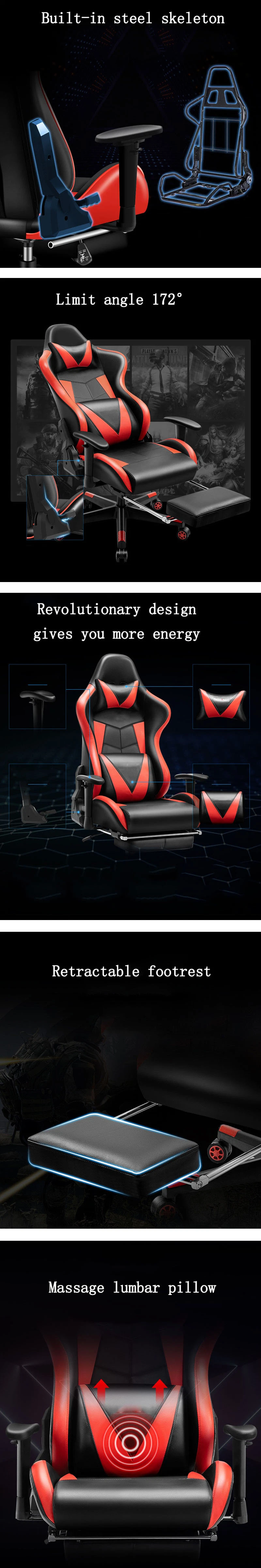 Rest Guangzhou Red Pillow Rocker Cockpit Electronic Light Speaker Adult Tank Cloth Cool Foot Gaming Chair