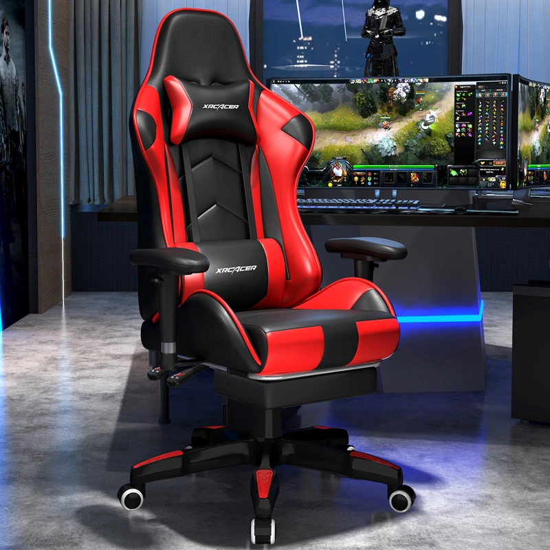 Red PU Leather Swivel with Stable Base Fashion 360 Turn Around Gaming Chair for Office Chair