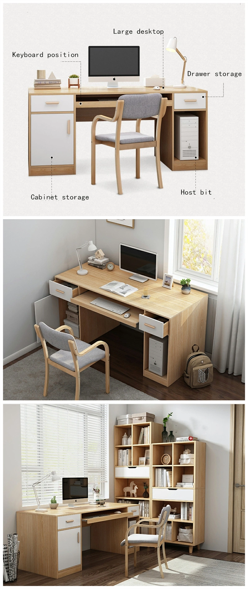 Wooden Wood Melamine Office Furniture Laptop Stand Board Executive Computer Desk Study Table