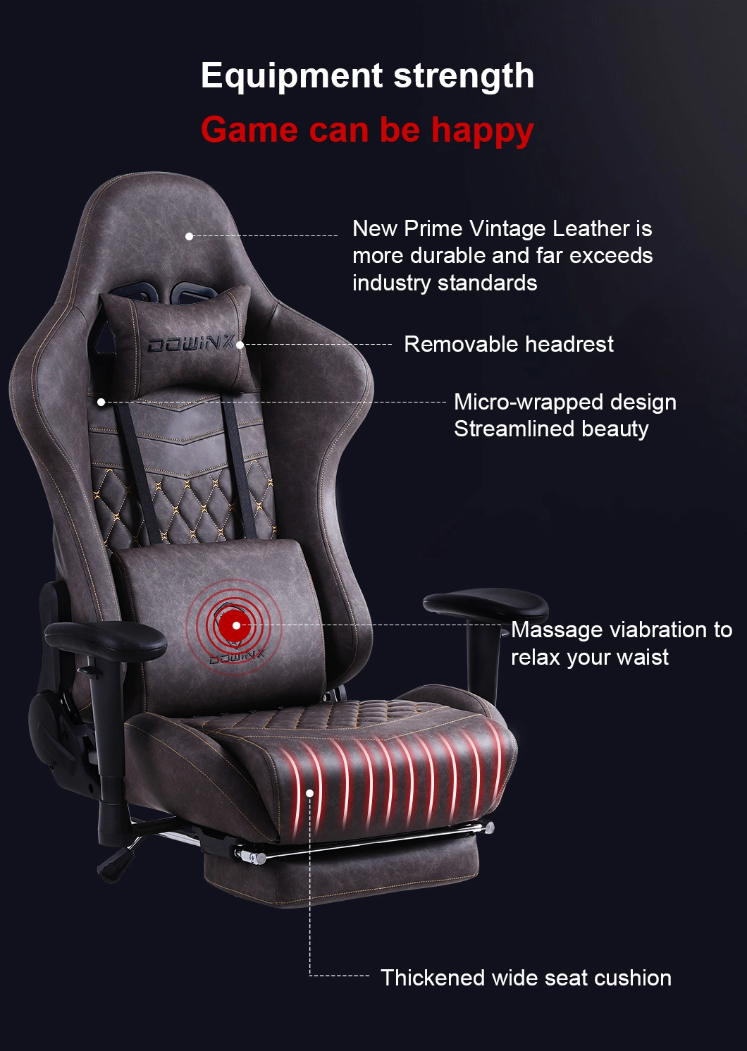 China Manufacturer Adjustable Armrest Ergonomic Swivel Computer Gaming Chair with Customized Logo