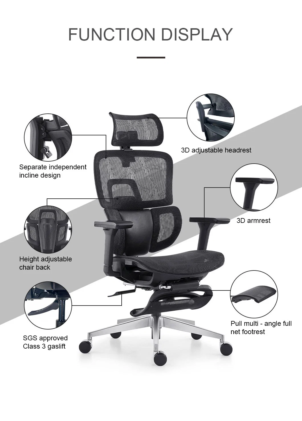 High Back Ergonomic Office Furniture Rotating Computer Gaming Furniture Gaming Chair with Footrest