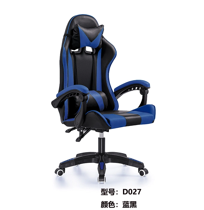 Black &amp; Blue Racing Gaming Chair with Footrest
