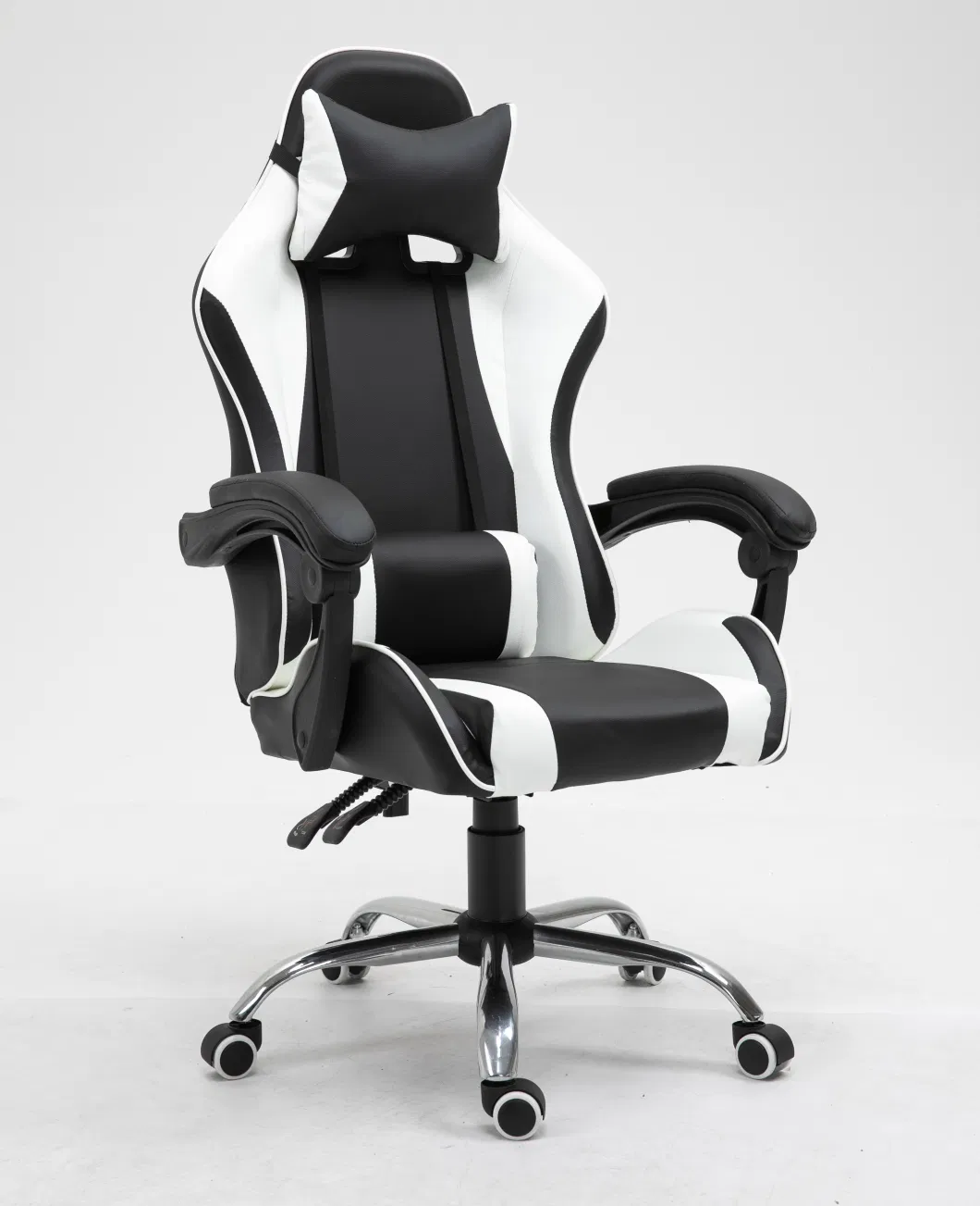 Blue Gaming Chair Best Seller Linkage Armrests Reclining Racing Chair with Footrest