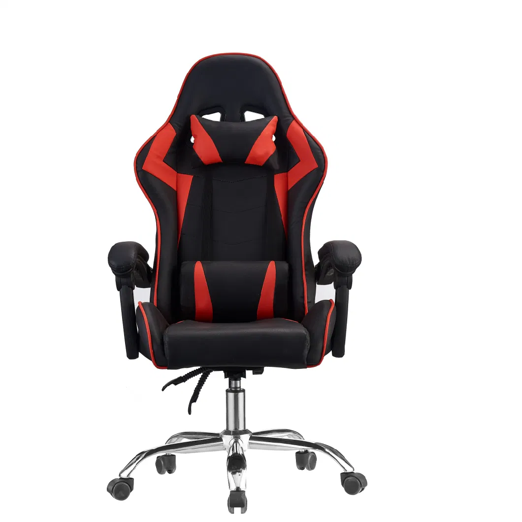 Best Sale High Backrest Black Gaming Racing Chair Upholstered Cushion Chromed Base