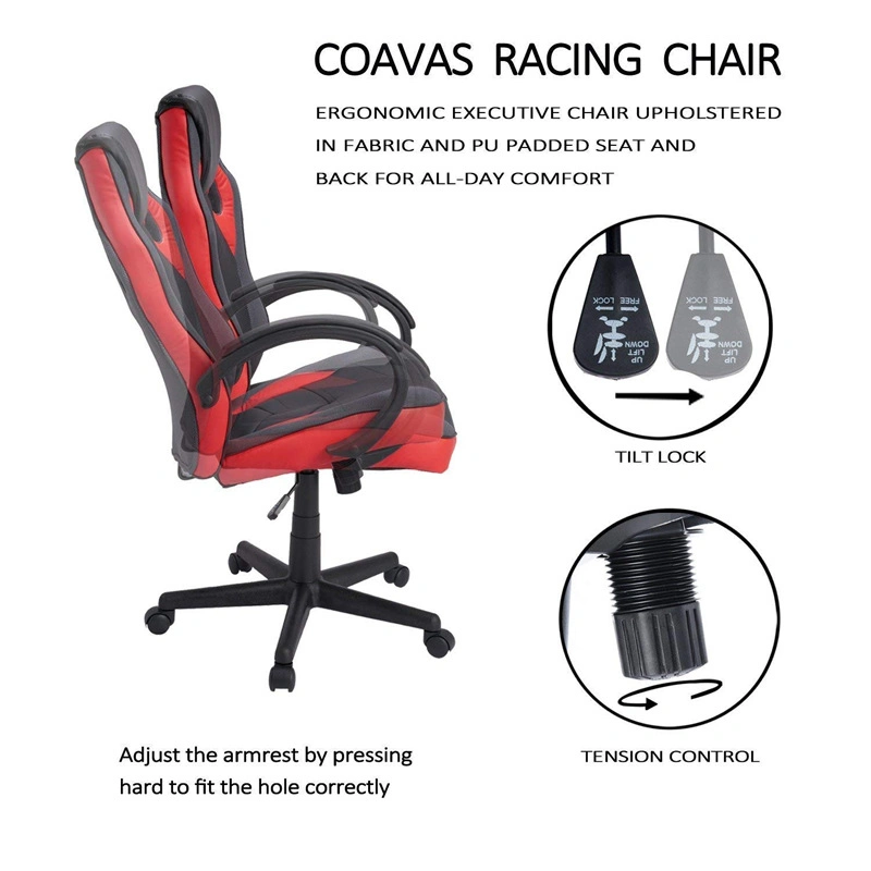 White Furniture Leather Rocking Racing Computer Office Gaming Chair