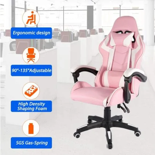 Hot Selling Pink Gaming Chair Custom Swivel Chair for Gamer Gaming Chair with Footrest