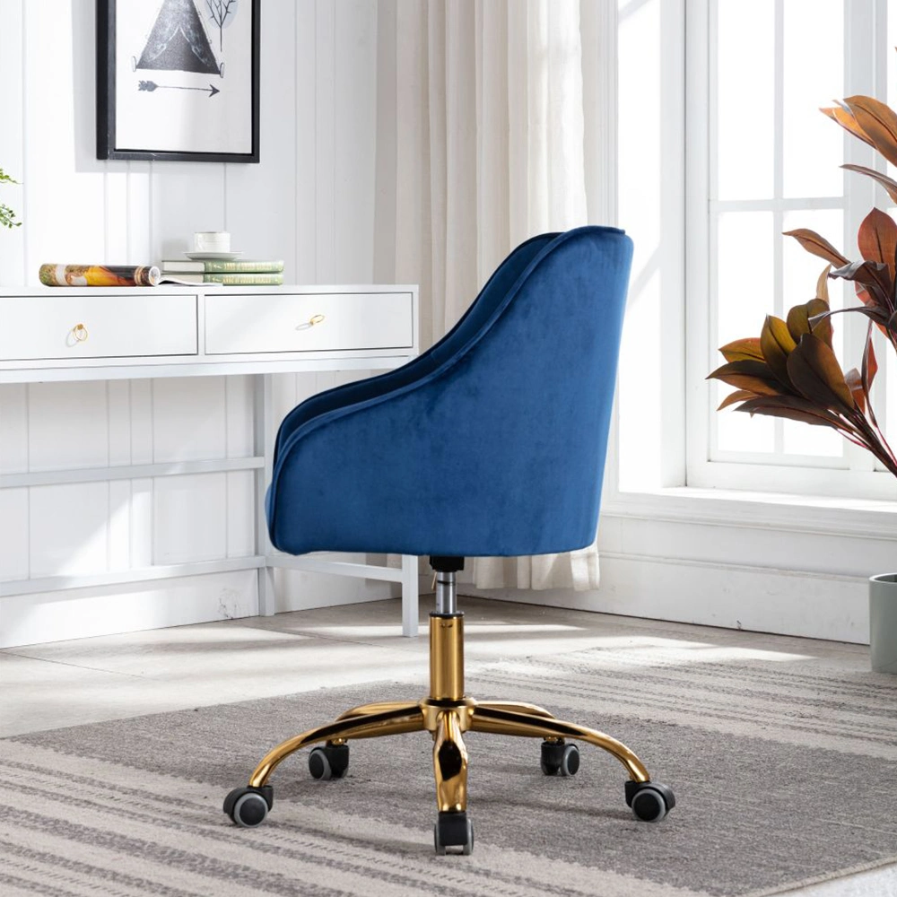 Modern Leisure Office Chair with Blue, Velvet