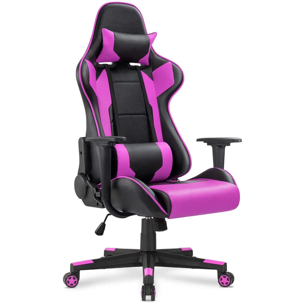 Free Sample PC Dropshipping Leather Yi Silla Gamer Chaire Racing Computer Reclining LED Gaming Chair with Footrest
