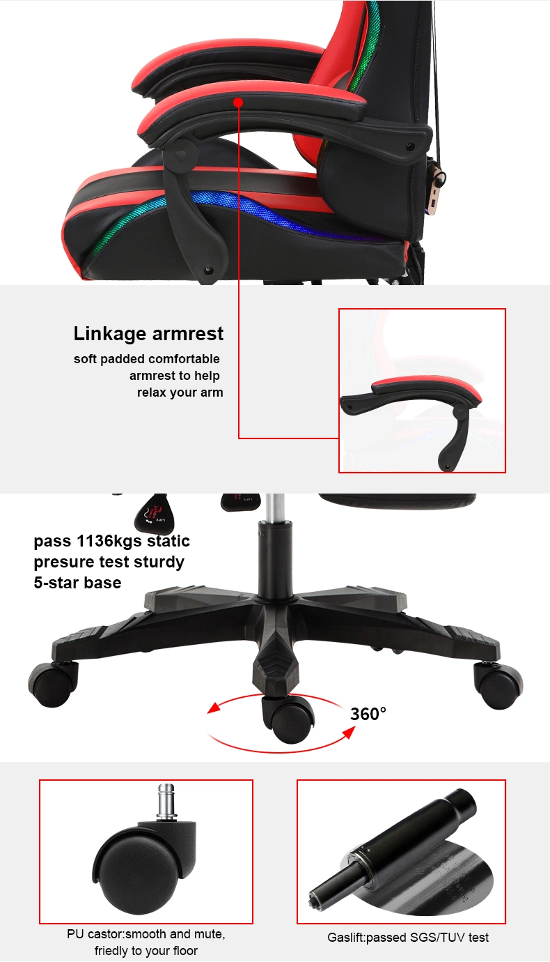 Factory Direct Sales of Large and High Rotating Leather PU Office Chair Ergonomic Gaming Chair