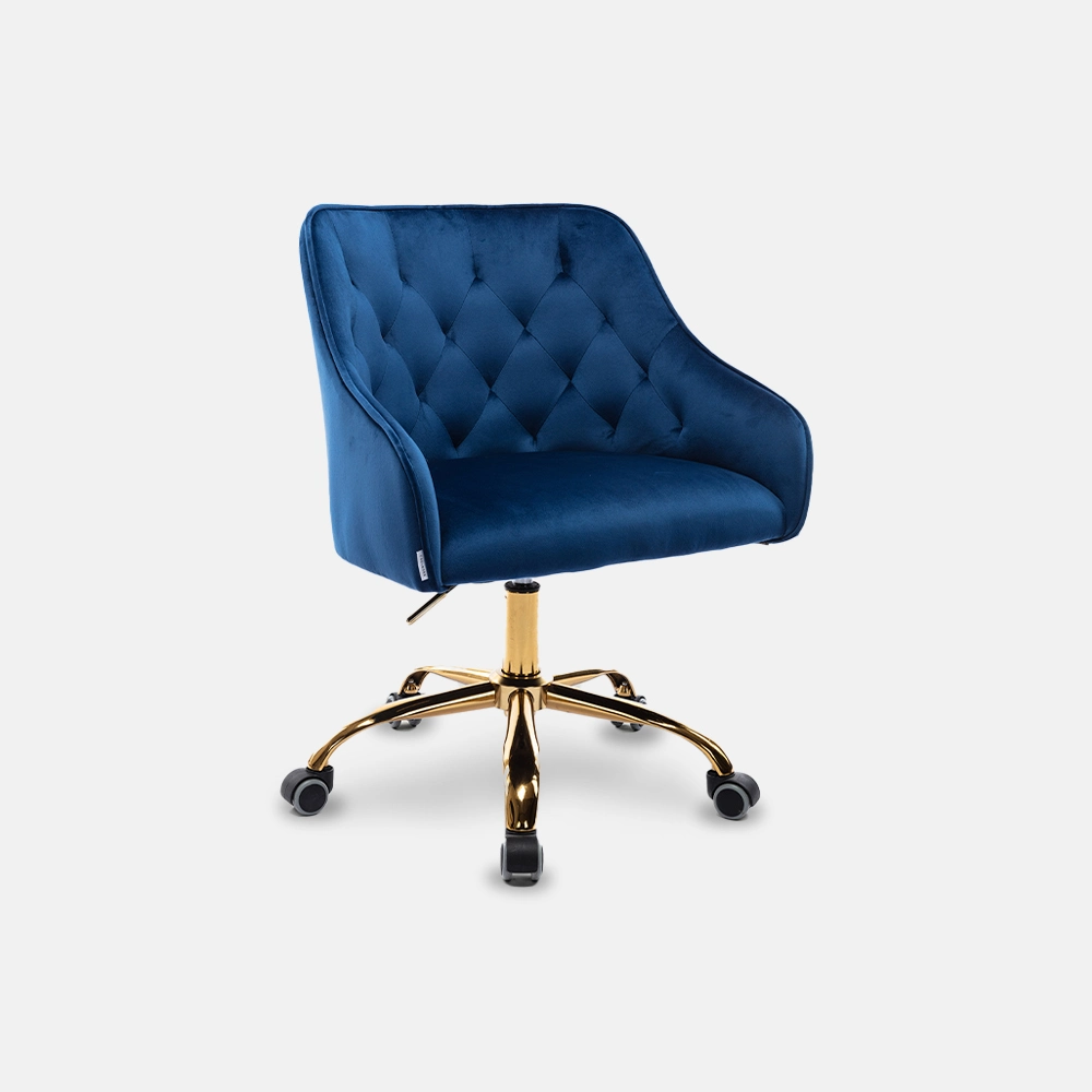 Modern Leisure Office Chair with Blue, Velvet