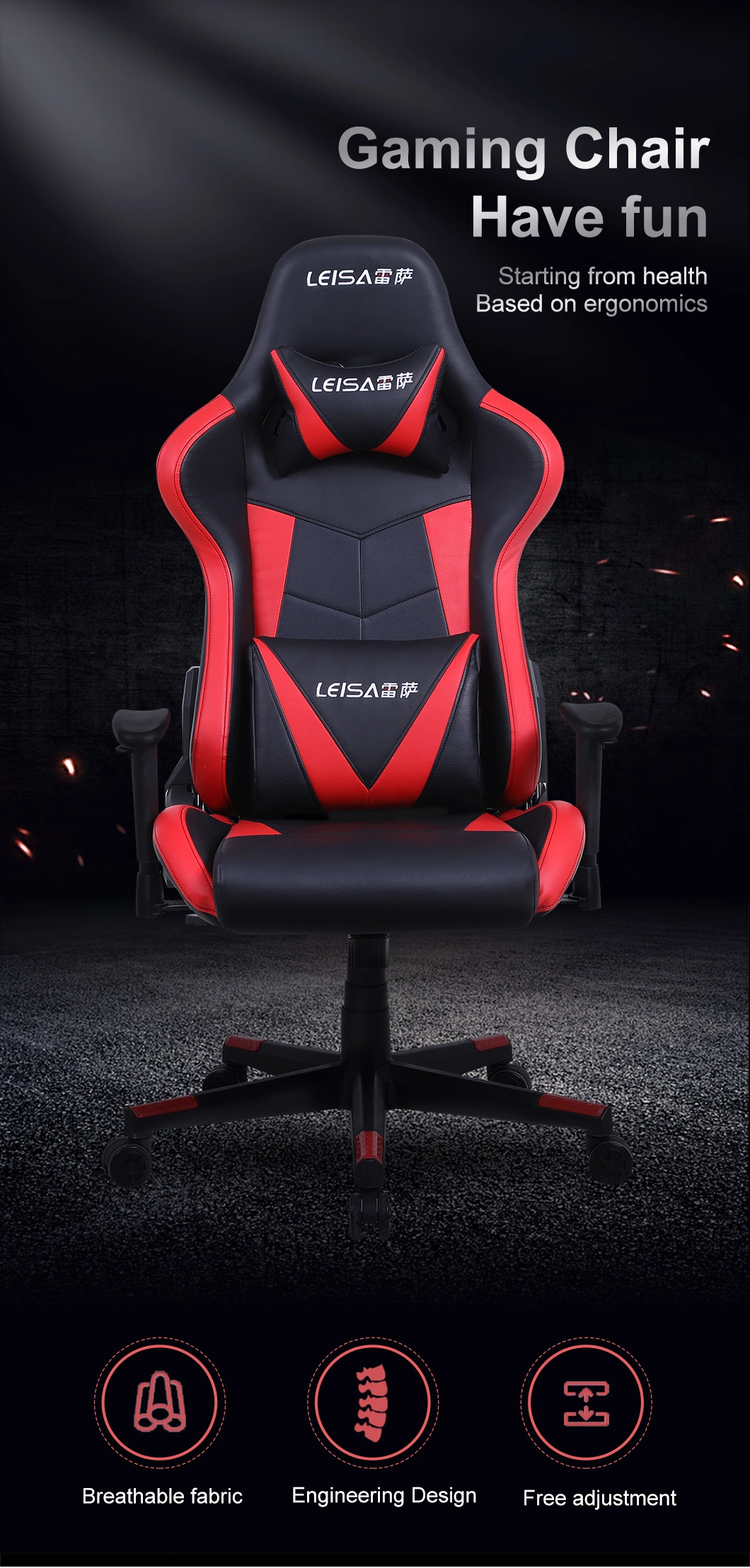 OEM ODM Ergonomic Custom Logo Gaming PC Gamer Swivel Racing Game Chair Grey Hot Sale Black White Green Red Office Furniture