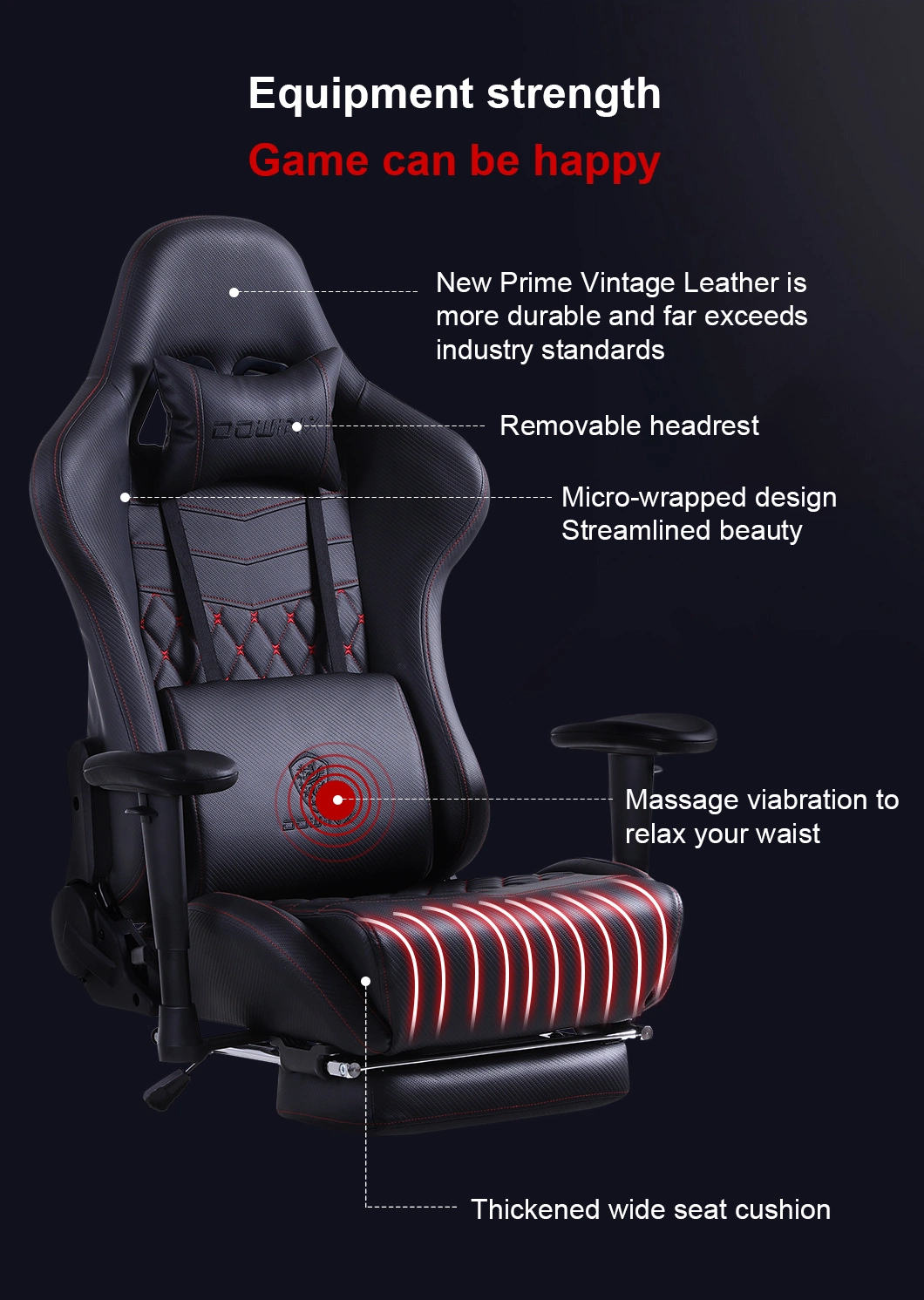 Ergonomic Swivel 180 Degree Reclining Computer Gaming Chair Without Footrest