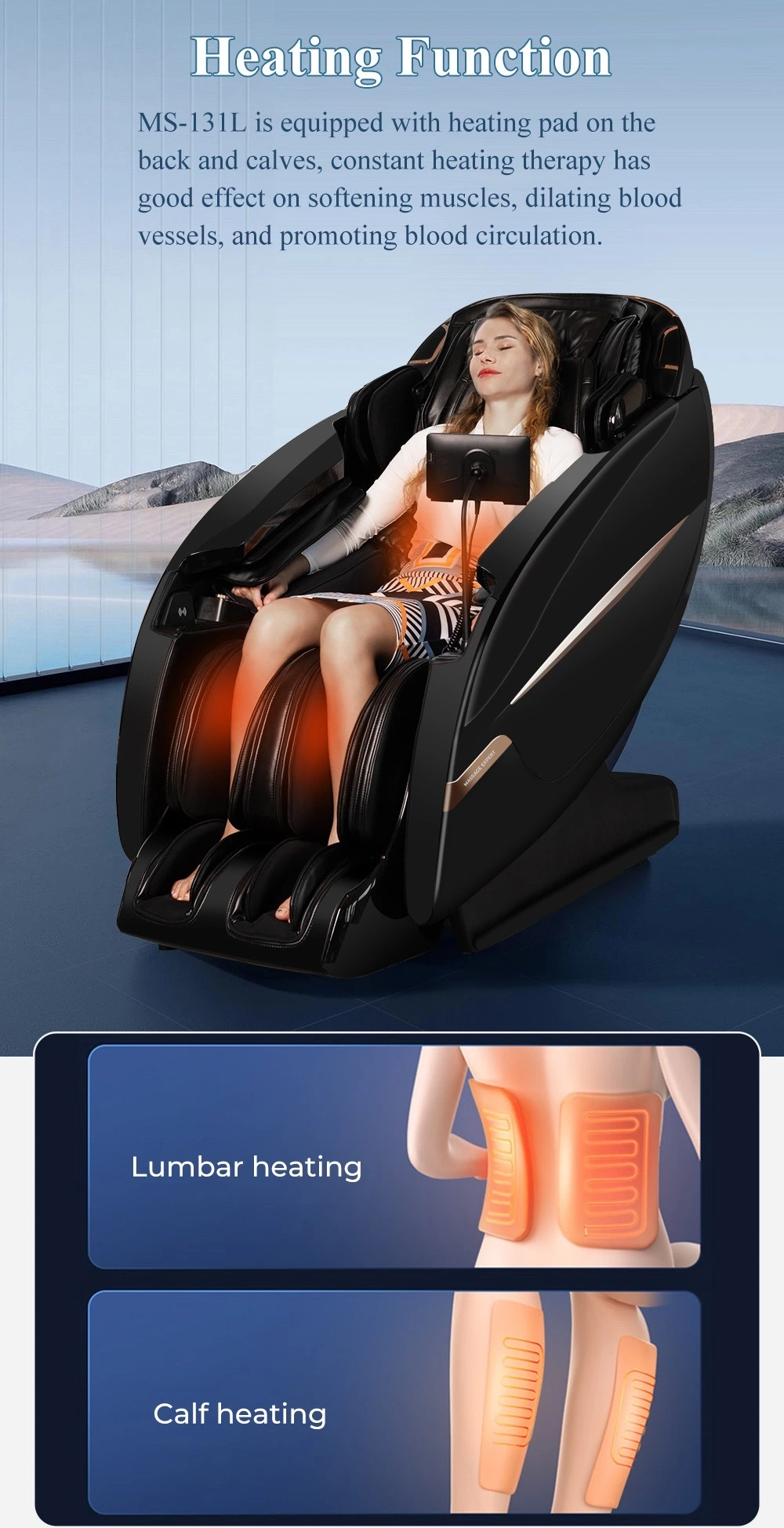 130cm SL Track Full Body Office Gaming Massage Chair 4D with 20 Auto Programs