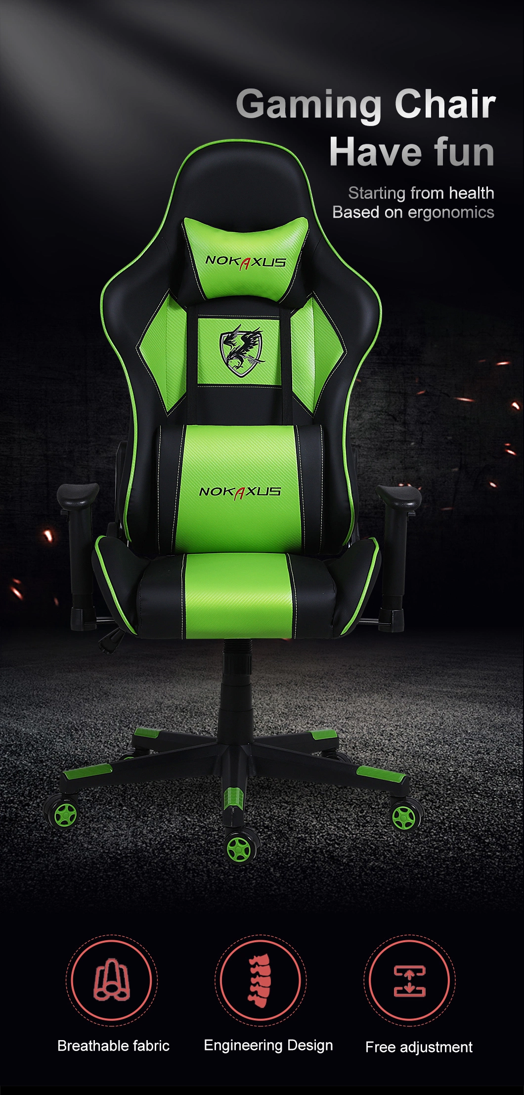 Dowinx Office Furniture PU/PVC Leather Custom Logo Gaming Chairs Gamer Chair Office Chair