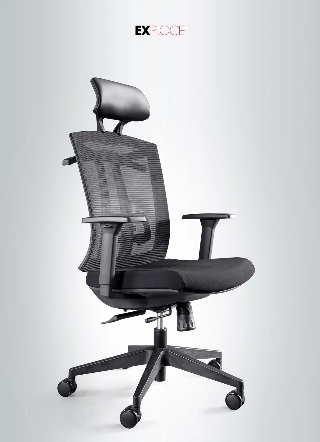 High Back Adjustable Revolving Manager Executive White Swivel Lift Ergonomic Mesh Fabric Gaming Office Chair with Headrest
