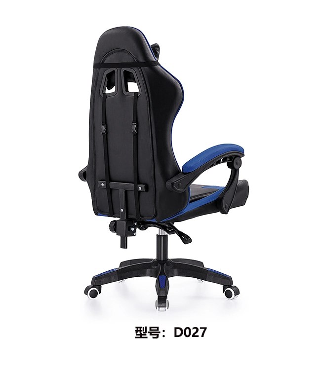 Black &amp; Blue Racing Gaming Chair with Footrest