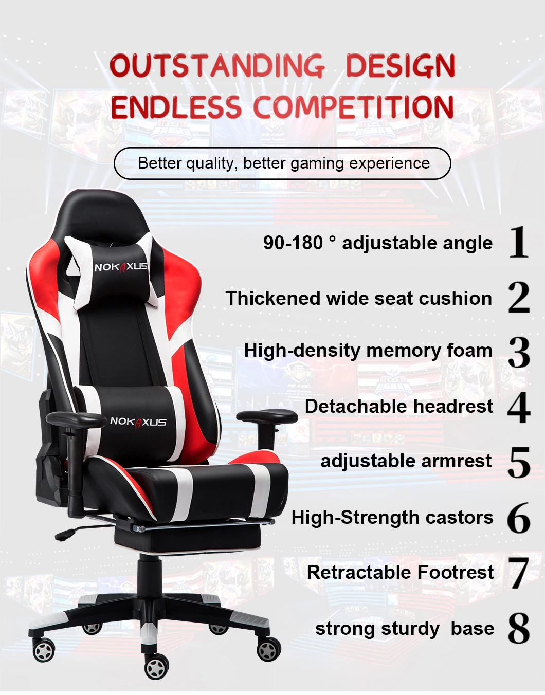 Wholesale Ergonomic Racing Office Gaming Chair New Gaming Chair