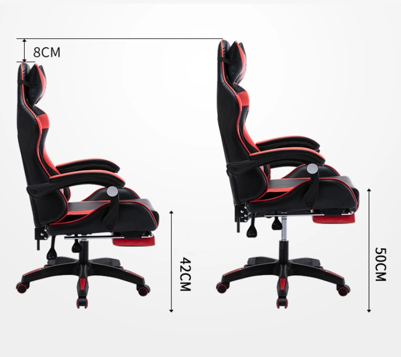 Gaming Chair with Footrest, Leather Ergonomic Gaming Chairs with Massage Lumbar Support