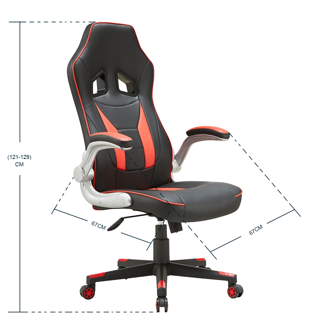 Red and Black Leather Modern Gaming Chair