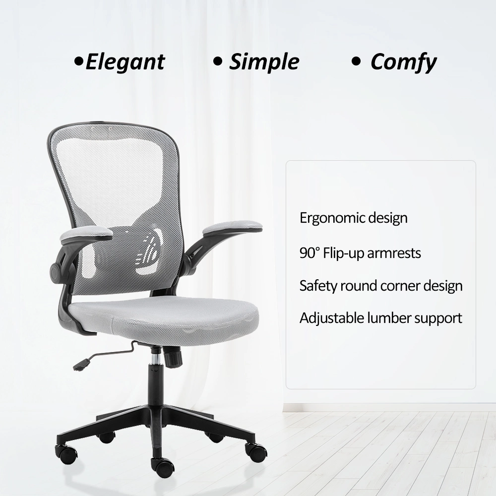 Grey Modern Home Furniture Computer Mesh Office Chair with 2D Lumbar Support