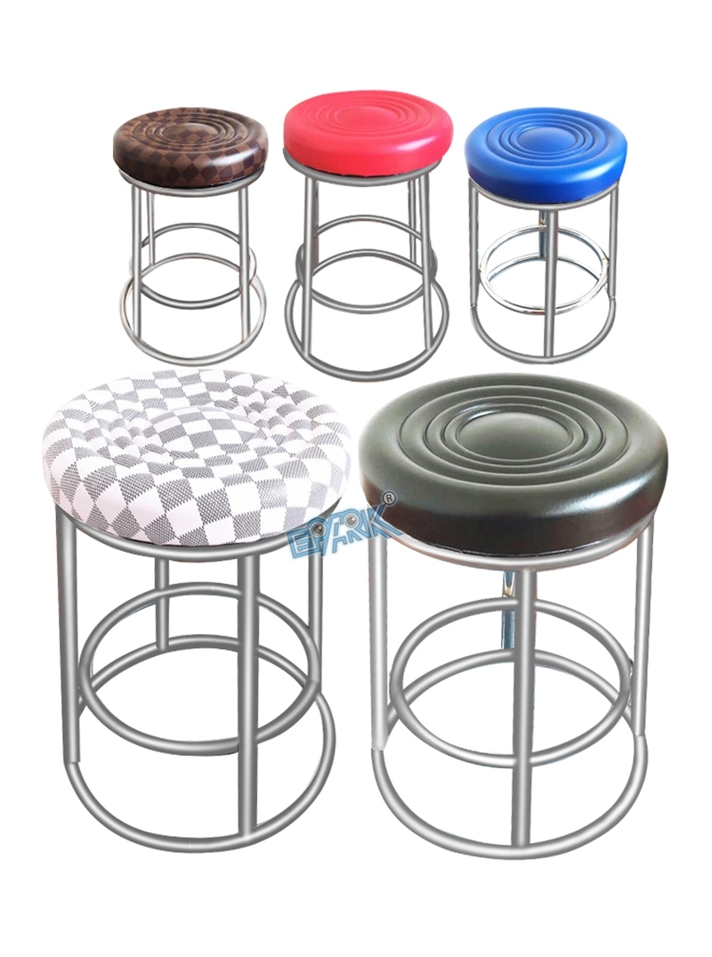 Circular Chair Simple Iron Round Stool Stackable Golden Metal Dining Chairs Velvet Ottoman Stool