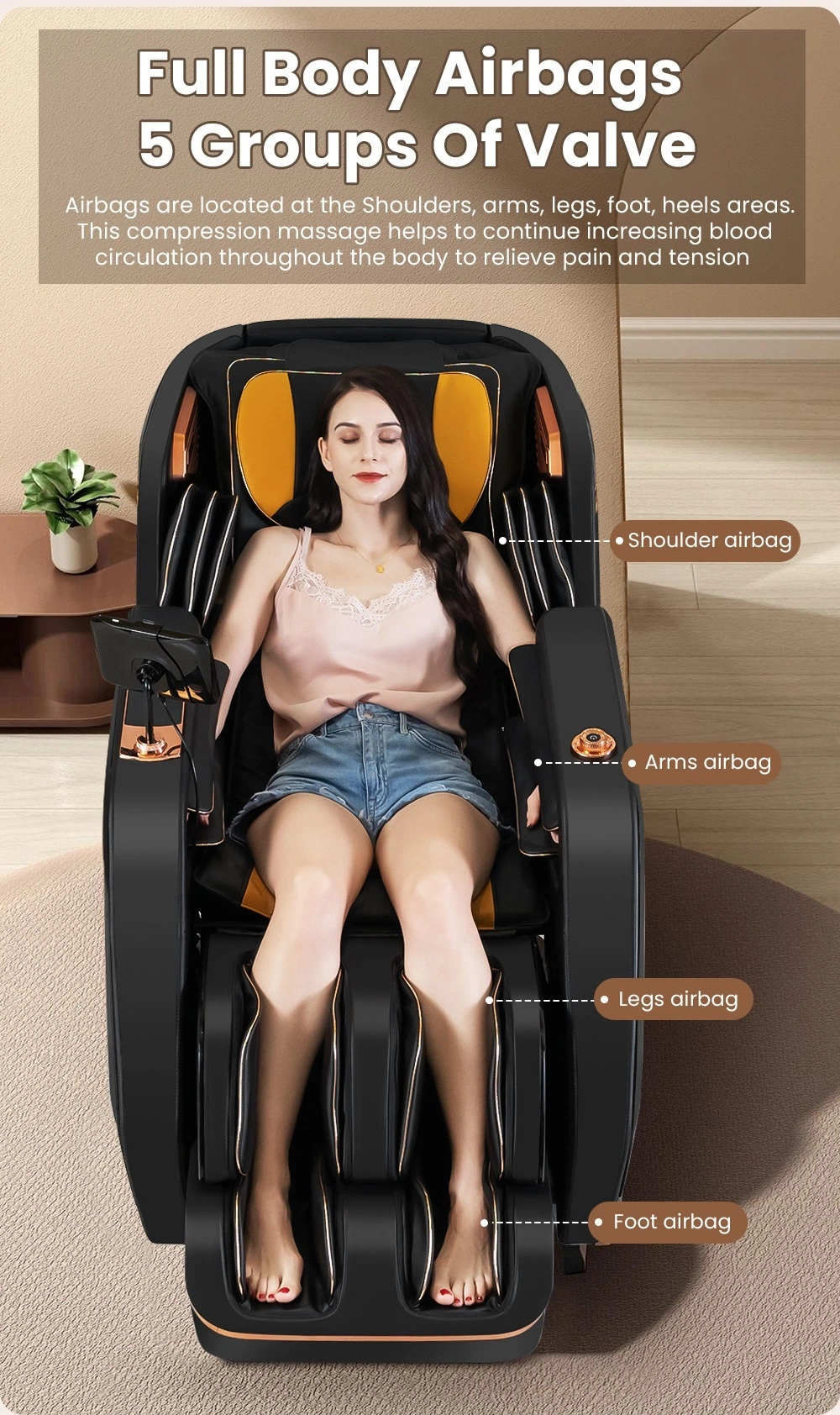 Home Use Japanese Voice Control Full Body Relaxation Massage Chair