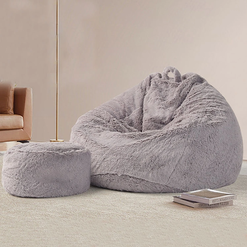 Lazy Sofa Indoor Poly Beans Filling Faux Fur Bean Bag Chair