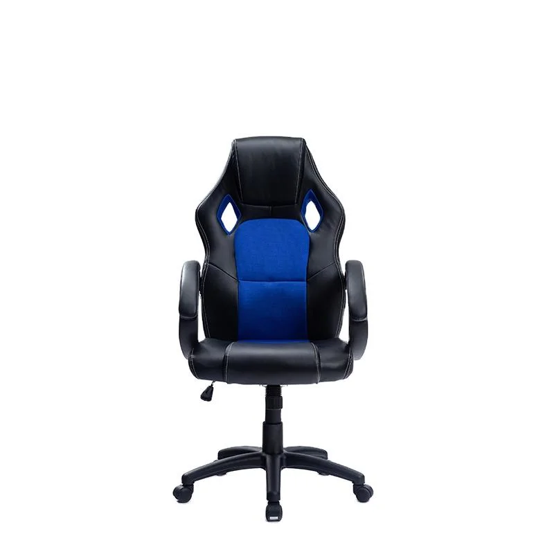 Silla Gamer Black and Blue PVC Reclining Swivel PU Leather Gaming Chair