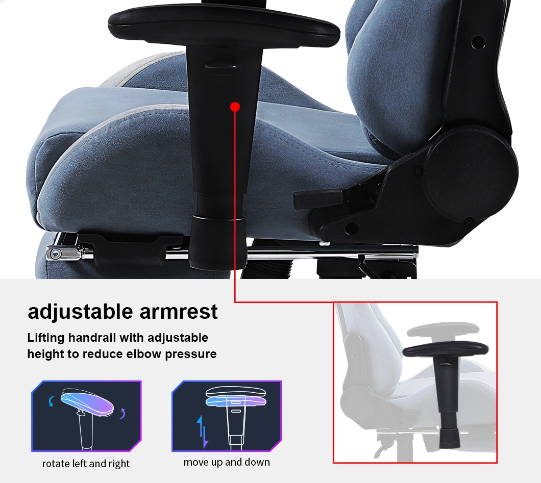 PU Leather Office Chair Armrest and Headrest Racing Style High Back Gaming Chair